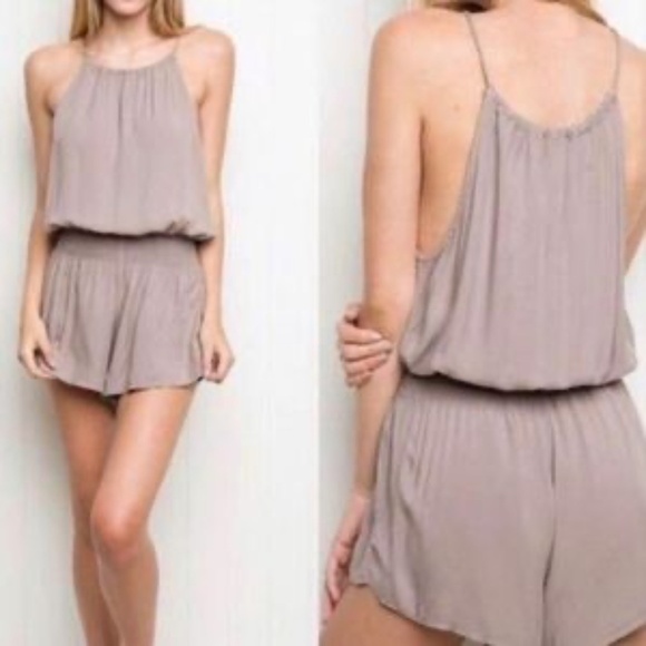 Brandy Melville Blanche Dusty Lavender Romper OSFA - Picture 1 of 6
